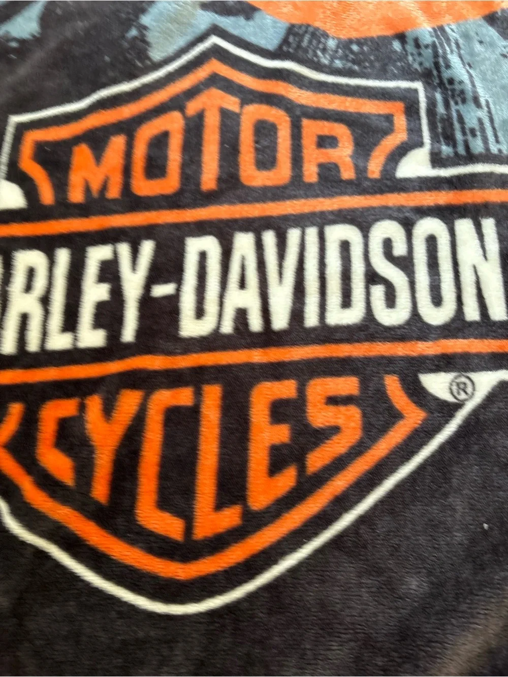 Harley Davidson Road Rash Raschel Throw Blanket 62x45”
